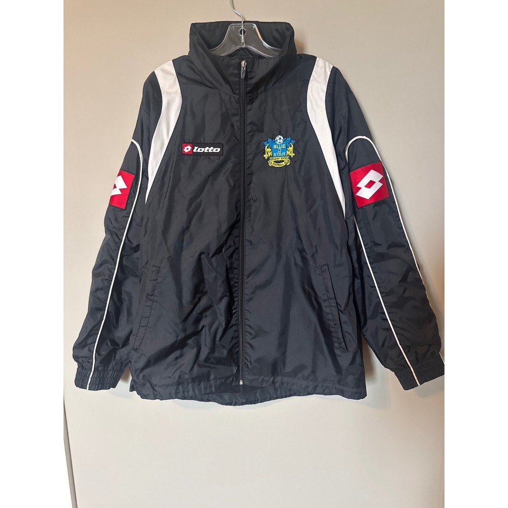 Lotto Italian Sport Design Blue Star Football Club Windbreaker Jacket Mens Large